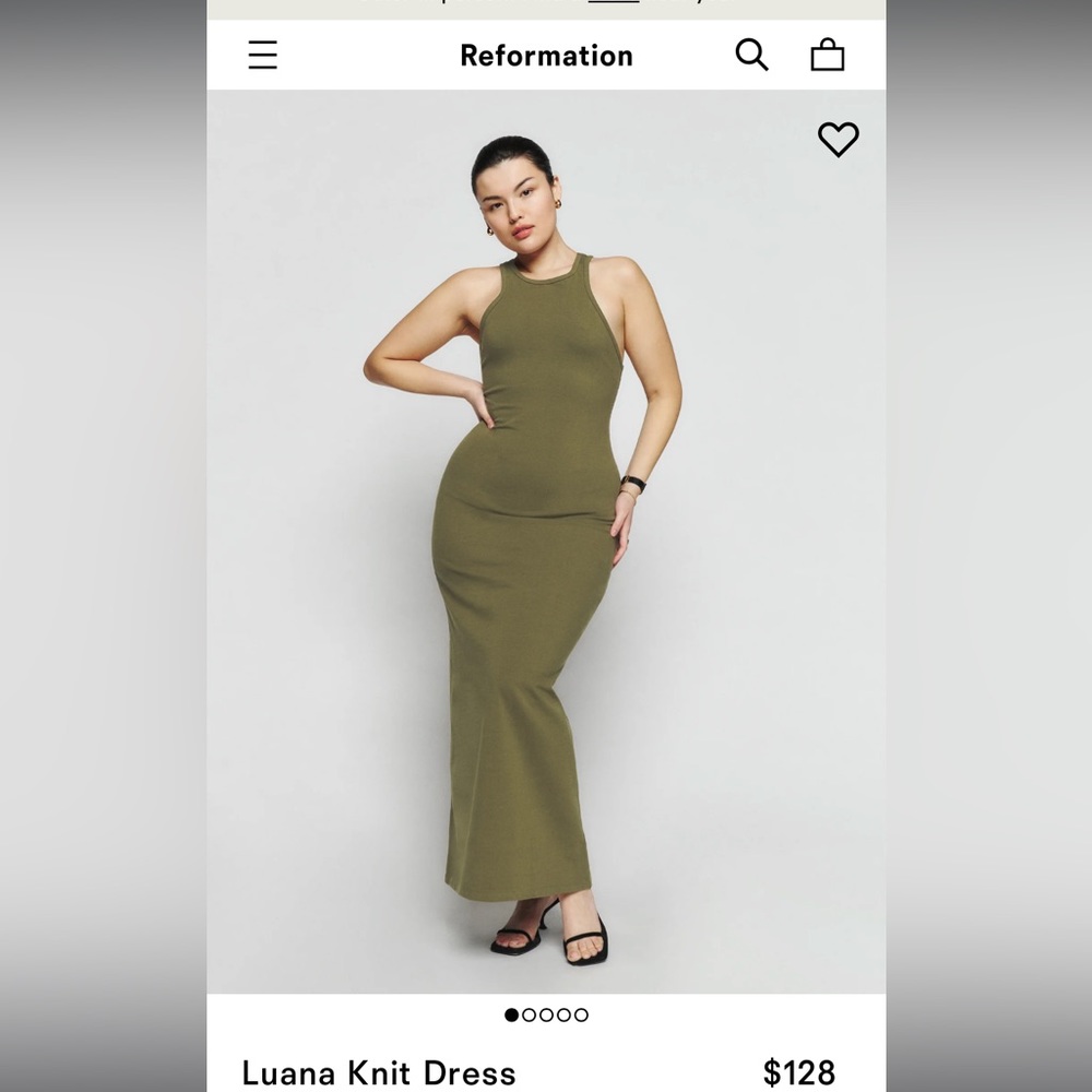 NWT Reformation Luana Dress in Olive